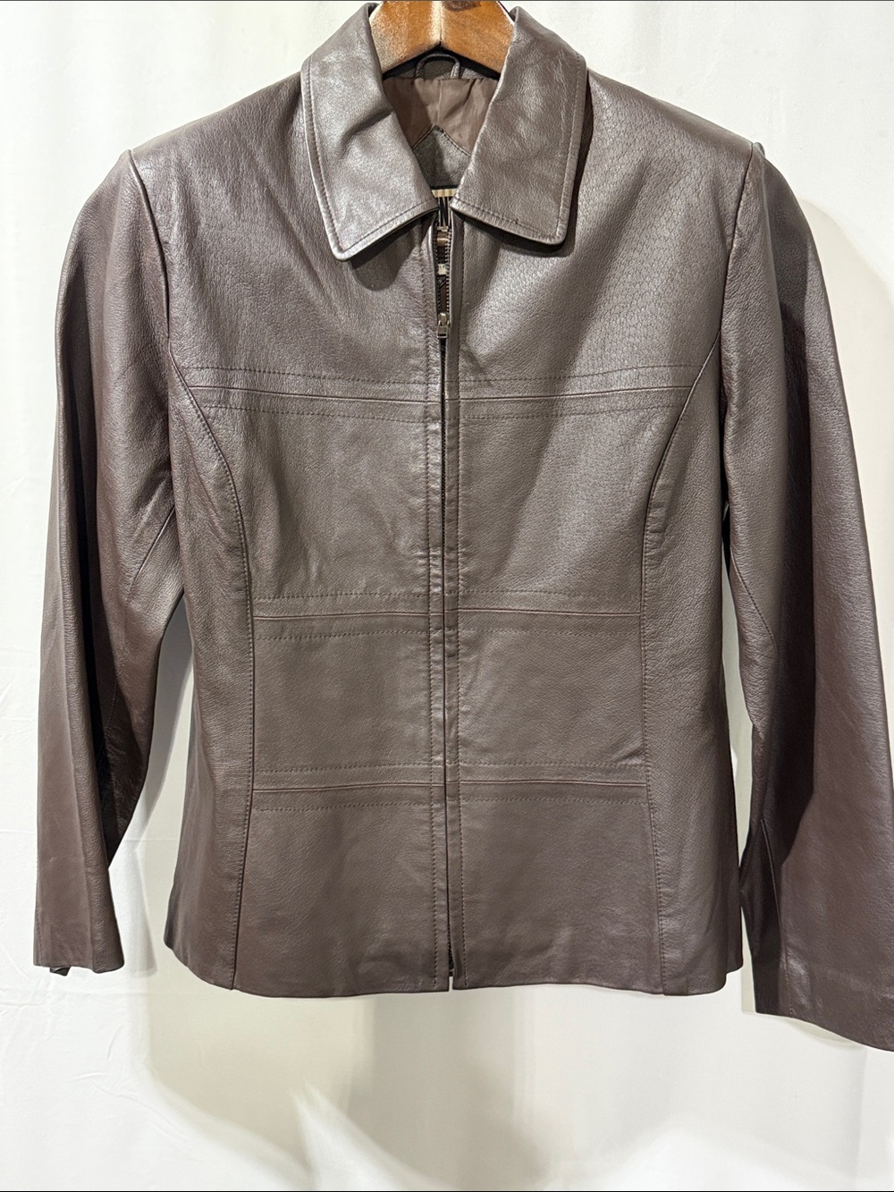 Forenza Dark Brown Leather Zip Jacket